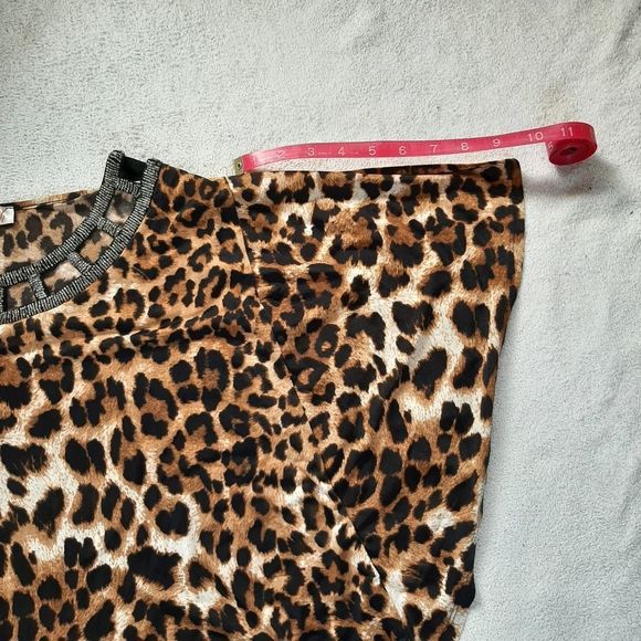 Lavish Animal Print Poncho Tunic Shirt Size M - Picture 6 of 14